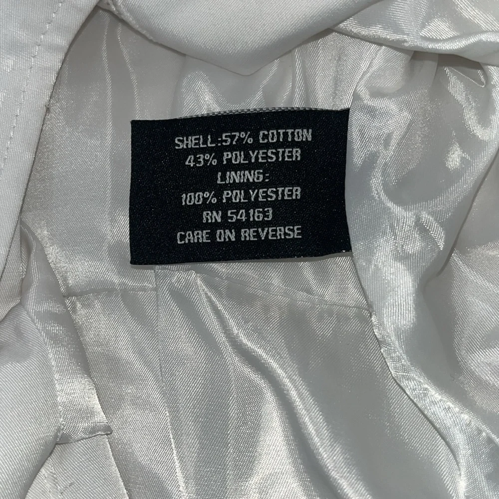 Guess White Medium Cut Trench Coat Collared 3/4 Length Sleeve & Belted Jacket L - Picture 11 of 11